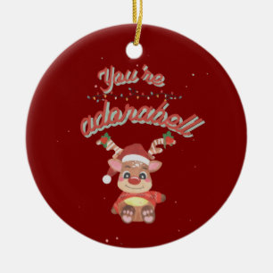 Festiver Wortwitz-Schmuck - Ansprechendes Weihnach Keramik Ornament