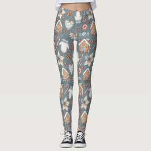 Festives Feiertagsmotiv mit Zuckerstangen und Orna Leggings