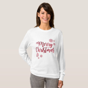 Festives Langarm-Shirt mit fröhlichem Weihnachtsgr T-Shirt