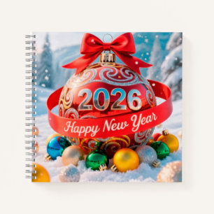 Festives Neujahrsfest 2026 Notizbuch