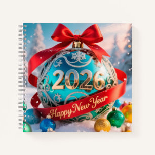 Festives Neujahrsfest 2026 Notizbuch