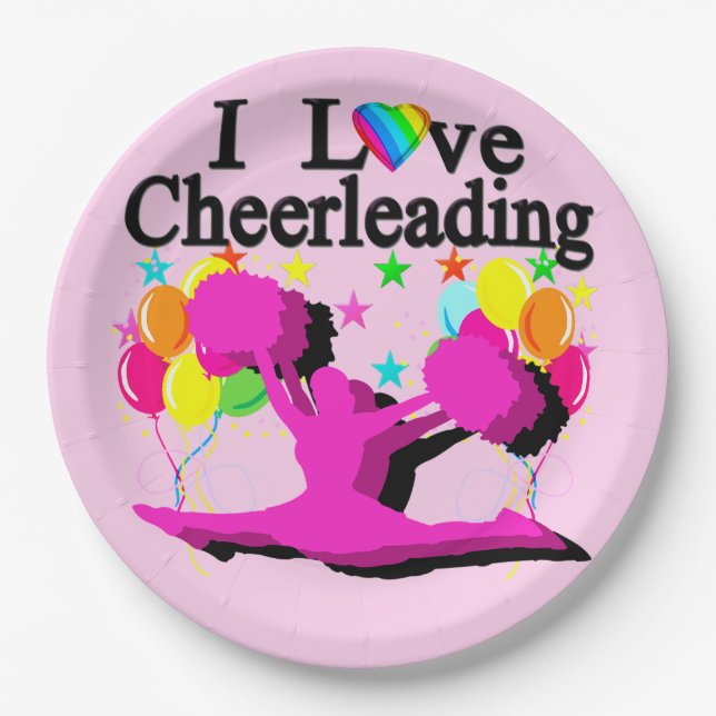 FESTIVI LIEBE CHEERLEADING PAPIER TELLER (Vorderseite)