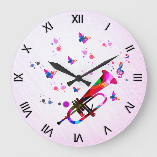 Festivitäts-Trumpet Große Wanduhr (Vorderseite)