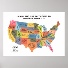 Festland USA nach dem gesunden Menschenverstand Poster
