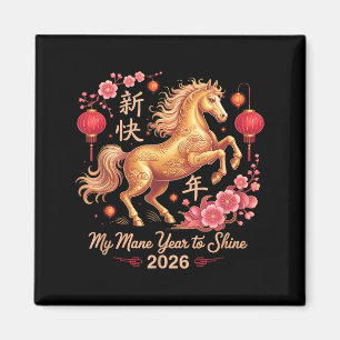 Festlich 2026 Crazy Horse Lady Mein Mähne Jahr zum Magnet