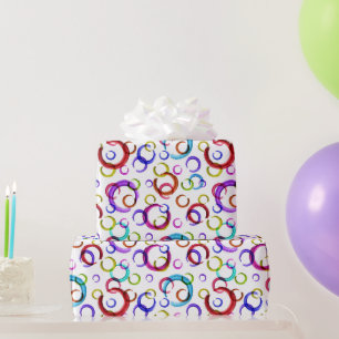 Festlich, chaotisch, farbenfroh, Konfetti, Tupfen, Geschenkpapier
