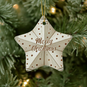 Festlich dekorierte Star Frohe Weihnachten Foto Keramik Ornament