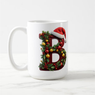 Festlich dekorierter Weihnachtsbuchstabe Rot B Kaffeetasse