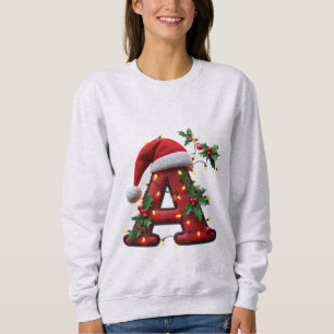 Festlich dekorierter Weihnachtsroter Buchstabe A Sweatshirt