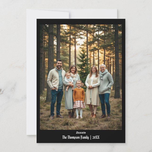 Festlich frohe Weihnachten Personalisiert Schwarz (Rückseite)