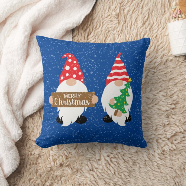 Festlich frohe Weihnachtsgnomes Feiertag Kissen (Decke)