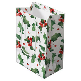 Festlich Holly Berry Weihnachten Mittlere Geschenktüte