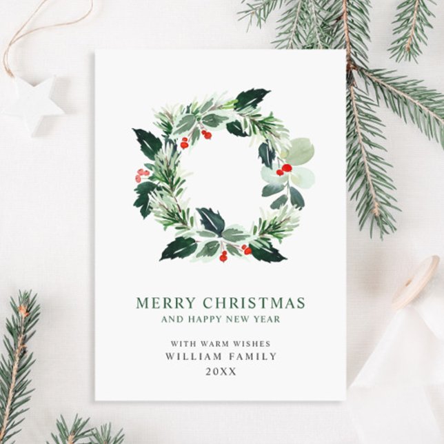 Festlich Holly Berry Wreath Weihnachten Gruß Holi (Von Creator hochgeladen)