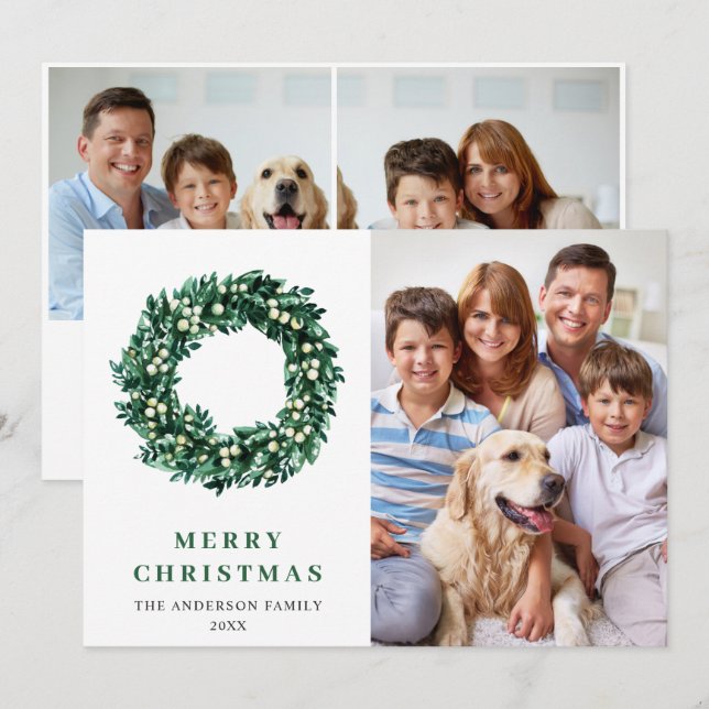 Festlich Holly Kreath Weihnachten 3 FOTO Gruß (Vorne/Hinten)