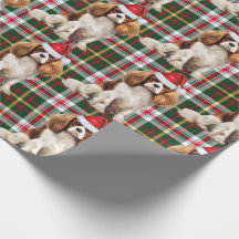 Festlich Kariert Cavalier Spaniel Santa Dog Weihna