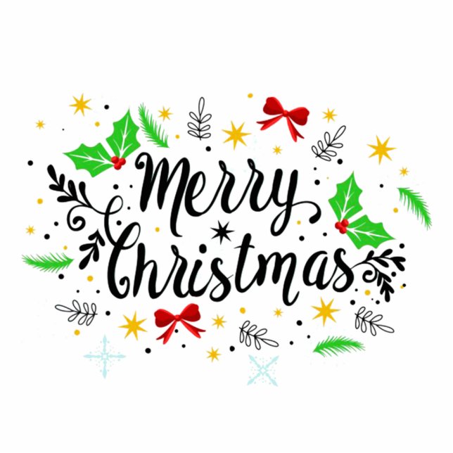 Festlich Merry Christmas Napkins Fotoskulptur Ornament (Vorne)