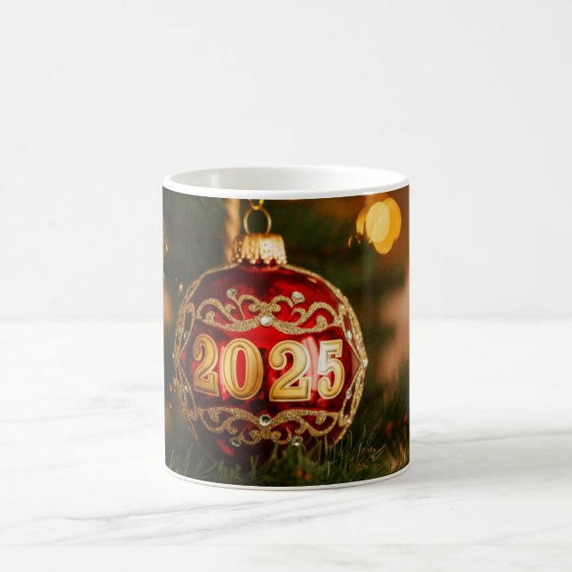 Festlich-Ornament 2025 Kaffeetasse (Mittel)
