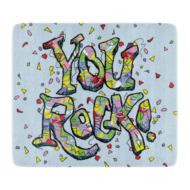 Festlich "Sie Felsen!" Schneidebrett (Vorderseite)