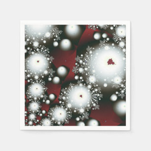 Festliche 2 Winter Schneeflocken Frische Fraktal K Serviette