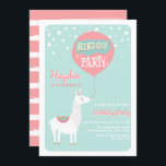 Festliche Alpaka Kindergeburtstagsparty Einladung<br><div class="desc">Nette und einzigartige Kindergeburtstagsfeiereinladung,  mit Illustrationen eines weißen Alpakas mit Geburtstagshut und Luftballons. Diese moderne Kindergeburtstagseinladung ist für Frühlings- und Sommergeburtstagsfeiern perfekt. Sie ist in anderen Farben erhältlich.</div>