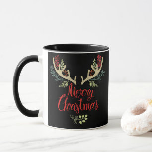 Festliche Antler Frohe Weihnachtsfeier Tasse