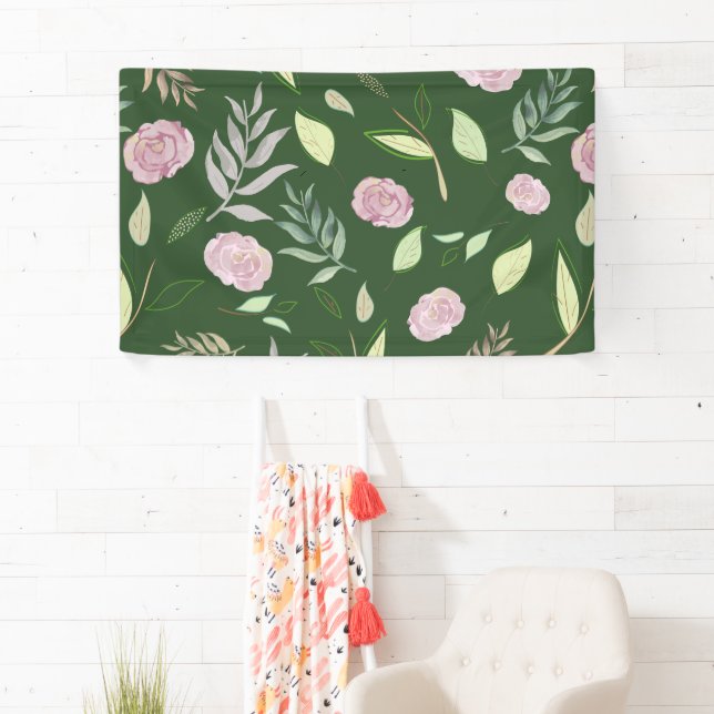 Festliche Aquarellfarben-Blume 8 Banner (Insitu)