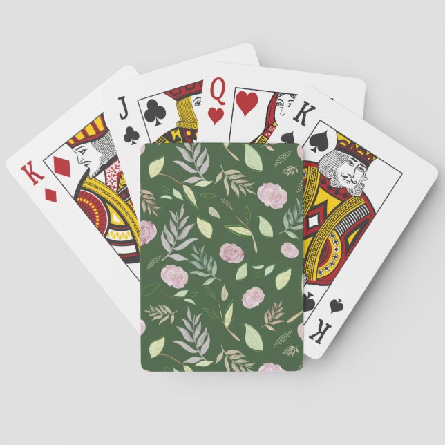 Festliche Aquarellfarben-Blume 8 Spielkarten (Rückseite)