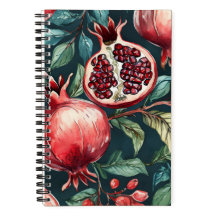 Festliche Aquarellmühle Granatapfelfrucht und Blät