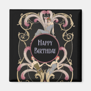 Festliche Art Deco Geburtstagsfeier   Magnet