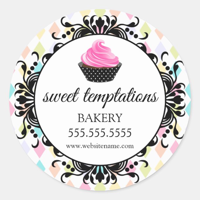 Festliche Backpackung für Cupcake Runder Aufkleber (Vorderseite)