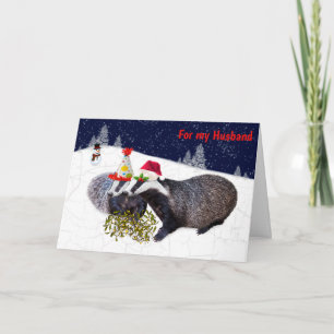 Festliche Badgers Card HUSBAND Karte