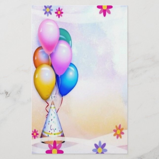 Festliche Ballons Briefpapier (Vorderseite)