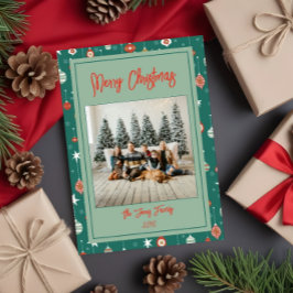 Festliche Bauern & Schneeflocken Weihnachten Karte