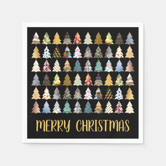 Festliche Bäume, Weihnachts-Party Serviette (Vorderseite)