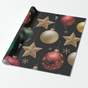Festliche Bauten und Sterne im klassischen Holiday Geschenkpapier