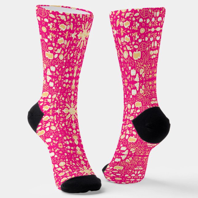 Festliche Blumen Socken (Gewinkelt)