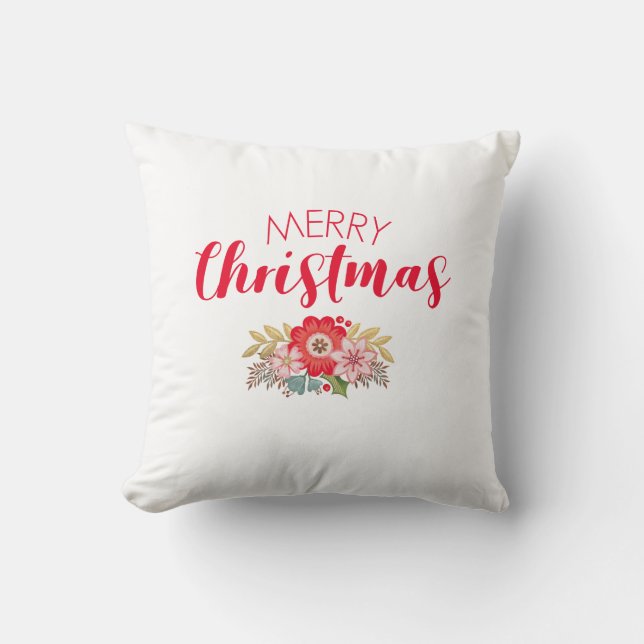 Festliche Blüte frohe Weihnachtsbaumkissen Kissen (Vorderseite)