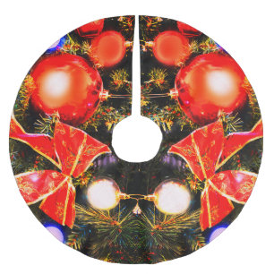 Festliche Bögen und Bläschen Polyester Weihnachtsbaumdecke