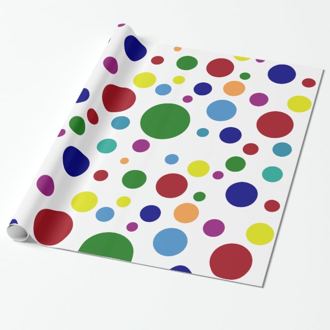 Festliche bunte Punkte in den verschiedenen Farben Geschenkpapier (Ungerollt)
