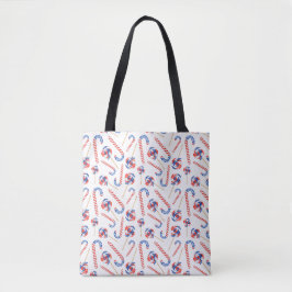 Festliche Candy Cane und Lollipop Tote Bag Tasche