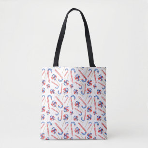Festliche Candy Cane und Lollipop Tote Bag Tasche