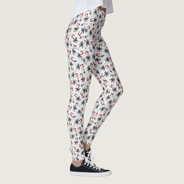 Festliche Candy Canes & Holly Leggings (Rechts)