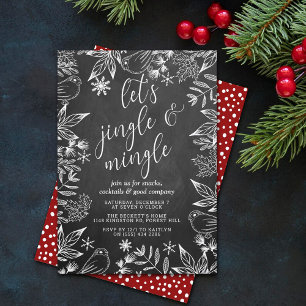 Festliche Chalkboard Jingle & Mingle Holiday Party Einladung
