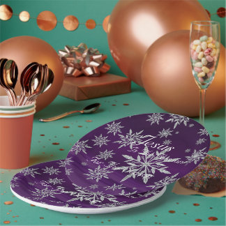 Festliche christliche lila Papierplatten Pappteller