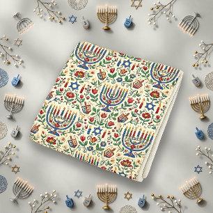 Festliche Creme-Volk-Hanukkah-Menora Fleecedecke