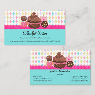 Festliche Cupcake Cake Pop Cookies Desserts Visitenkarte