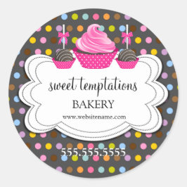 Festliche Cupcake Cake Pops Bäckerei Verpackung Runder Aufkleber