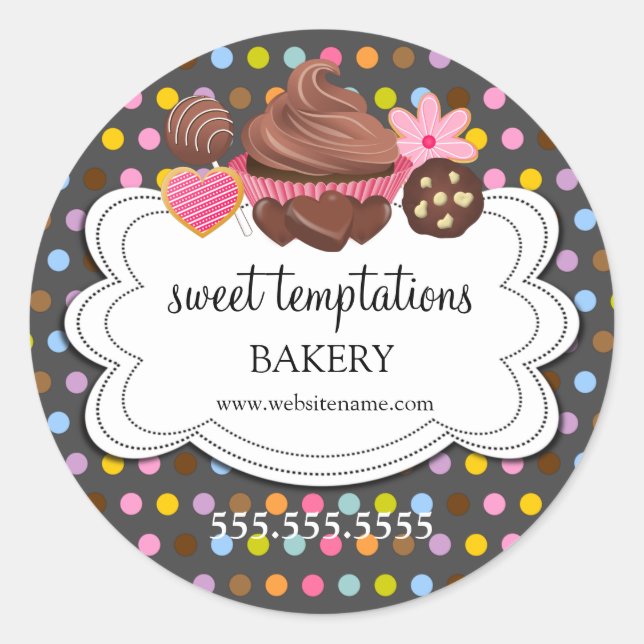 Festliche Desserts Backwaren Verpackung Runder Aufkleber (Vorderseite)