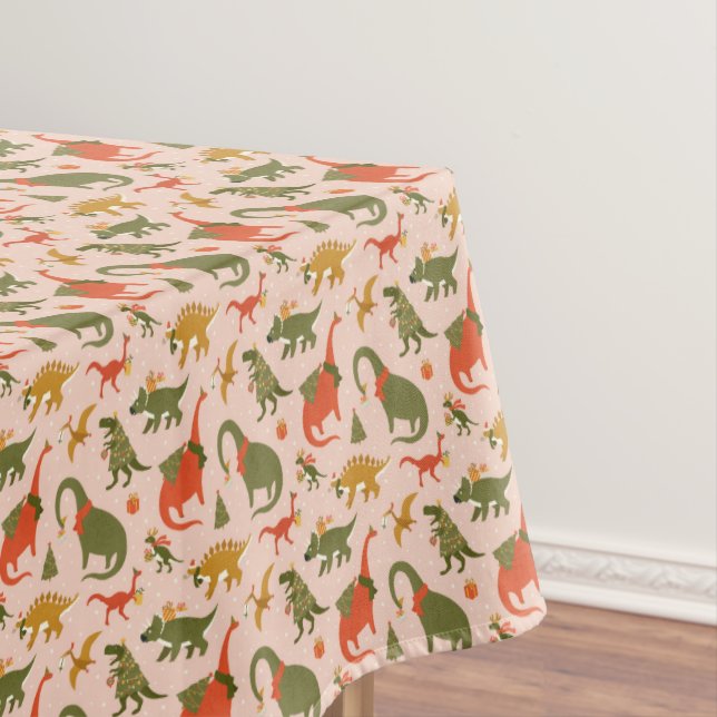 Festliche Dinosaurier Weihnachtsbaum Urlaubsmuster Tischdecke (Beispiel)