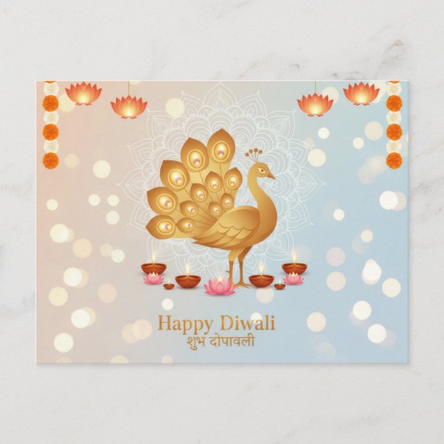 Festliche Diwali-Feier Postkarte (Vorderseite)